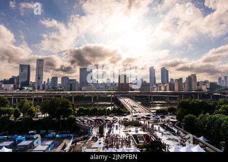 Paesaggio durante l'ePrix di Seul 2022, 10th° appuntamento del Campionato del mondo ABB FIA Formula e 2021-22, sul circuito di Seul Street dal 12 al 14 agosto, a Seul, Corea del Sud - Foto Bastien Roux / DPPI Foto Stock