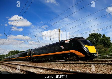 180 Zephyr classe, Grand Central treni, East Coast Main Line Railway, Peterborough, CAMBRIDGESHIRE, England, Regno Unito Foto Stock