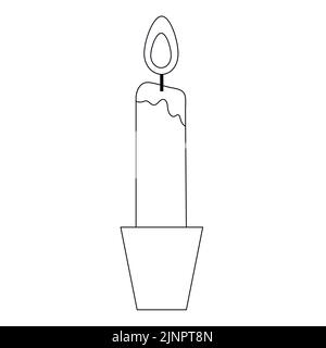 Candela di linea bianca e nera. Vettore Illustrazione Vettoriale