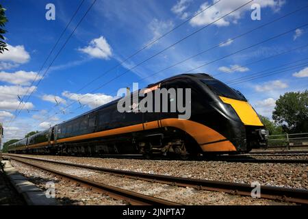 180 Zephyr classe, Grand Central treni, East Coast Main Line Railway, Peterborough, CAMBRIDGESHIRE, England, Regno Unito Foto Stock