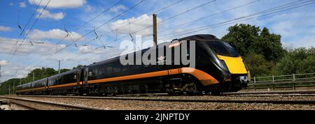 180 Zephyr classe, Grand Central treni, East Coast Main Line Railway, Peterborough, CAMBRIDGESHIRE, England, Regno Unito Foto Stock