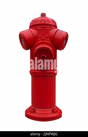 Rosso fuoco idrante isolati su sfondo bianco Foto Stock