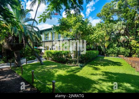 L'Ernest Hemingway Home and Museum si trova al numero 907 di Whitehead Street a Key West, Florida. Foto Stock