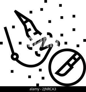 procedura chirurgica immagine vettoriale icona linea di trattamento cicatrice Illustrazione Vettoriale