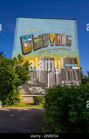 Murales a Varsavia, Polonia Foto Stock