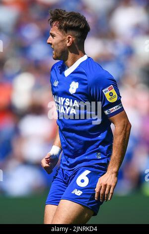 Ryan Wortle #6 di Cardiff City durante il gioco Foto Stock