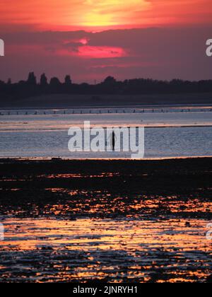 Sheerness, Kent, Regno Unito. 13th ago, 2022. Il tempo del Regno Unito: Il tramonto dell'onda di calore stupefacente a Sheerness, Kent. Credit: James Bell/Alamy Live News Foto Stock