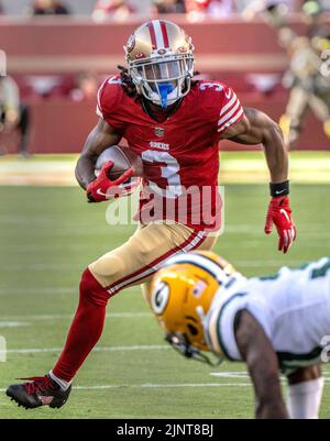 Santa Clara, California, Stati Uniti. 12th ago, 2022. Ricevitore Ray-Ray McCloud III (3) di San Francisco da 49ers GB venerdì 12 agosto 2022 allo stadio Levis di Santa Clara, California. Il 49ers ha sconfitto i Packers 28-21 in una partita preliminare. (Credit Image: © al Golub/ZUMA Press Wire) Foto Stock