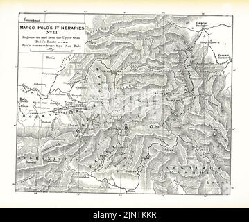 doppio timone medio evo, timone, timoni, timoni, barche medio evo, Barche europee medioevo, barche di venezia medioevo, barche marco polo, spinello aretini, san pietro martire, foche di mare, , henry yule, marco polo yule, marco polo henry yule, henry yule, polo mappa viaggi, polo mappa viaggio, marco polo itinerario, itinerari polo, Marco Polo, Nicolo Polo, Kinsai, Kubai Khan, Viaggiatore veneziano, trader veneziano, cartografia nel Medioevo, mappa dell'Europa medievale, Coromoran, Kanbaliq, Maffeo Polo, Pechino iniziale, Cambulac, Cambogia iniziale, Pechino, Cina, Storia della Cina, cartografia Foto Stock