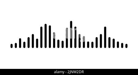 Onde sonore nere dell'equalizzatore isolate su sfondo bianco. Illustrazione del ritaglio del vettore Illustrazione Vettoriale