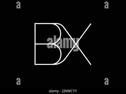 Alfabeti astratti lettere BX o XB Logo Illustrazione Vettoriale