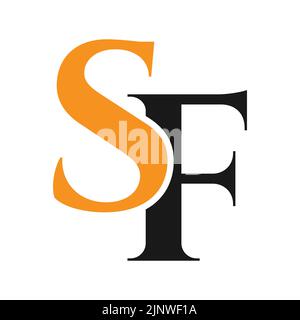 Lettera iniziale modello di design del logo SF, FS. Monogramma lettera SF Luxury logo modello vettoriale per l'identità aziendale e aziendale Illustrazione Vettoriale