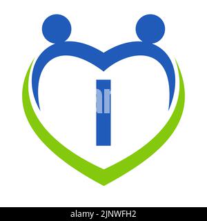 Modello lettera i di accesso all'assistenza sanitaria. Logo Unity e Teamwork. Logotipo della Fondazione beneficenza e donazione Illustrazione Vettoriale