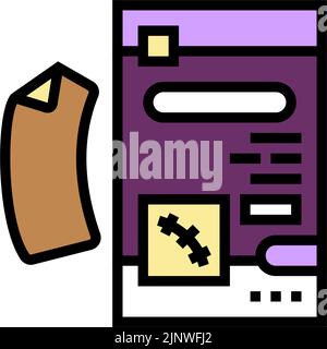 immagine vettoriale dell'icona del colore della cicatrice del nastro Illustrazione Vettoriale