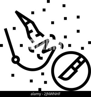 procedura chirurgica immagine vettoriale icona linea di trattamento cicatrice Illustrazione Vettoriale