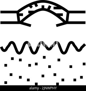 boxcar acne cicatrice linea icona vettore illustrazione Illustrazione Vettoriale