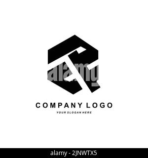 Logo font TZ o ZT, vettore icona lettera T e Z, illustrazione del design del marchio aziendale, adesivo, stampa su schermo Illustrazione Vettoriale