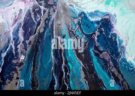 Pittura astratta nei colori bianco e blu come parte interna. Foto Stock