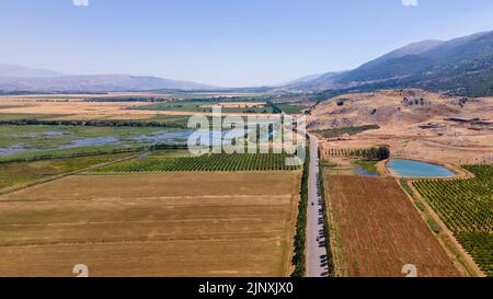 Vista panoramica della Valle di Beqaa - Libano Foto Stock