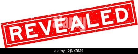 Grunge rosso rivelato parola quadrata guarnizione di gomma timbro su sfondo bianco Illustrazione Vettoriale