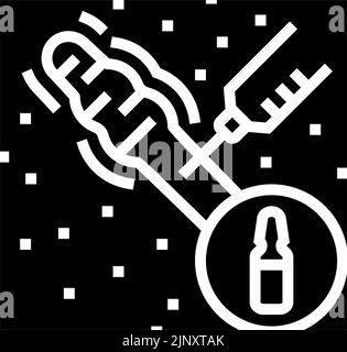 illustrazione del vettore dell'icona del glifo del trattamento della cicatrice per iniezione Illustrazione Vettoriale