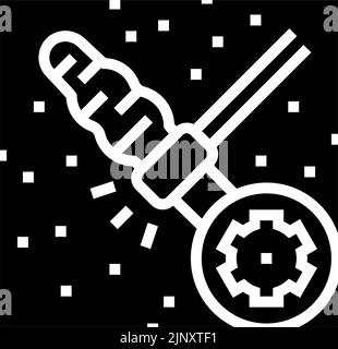 illustrazione vettore icona glifo trattamento cicatrice dermoabrasione Illustrazione Vettoriale