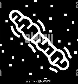 illustrazione del vettore dell'icona del glifo della cicatrice keloide Illustrazione Vettoriale