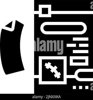 illustrazione del vettore dell'icona del glifo della cicatrice del nastro Illustrazione Vettoriale