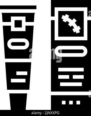 illustrazione vettore icona glyph cicatrice rimozione crema Illustrazione Vettoriale