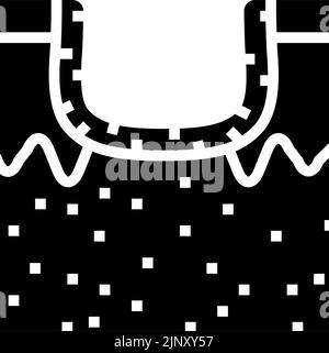 illustrazione vettore icona glyph cicatrice dell'acne ipertrofica Illustrazione Vettoriale