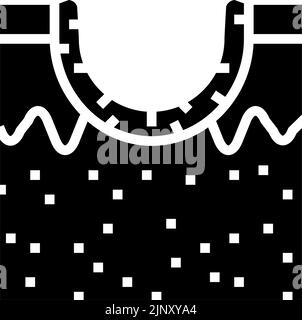 illustrazione del vettore dell'icona glyph della cicatrice dell'acne rotolante Illustrazione Vettoriale