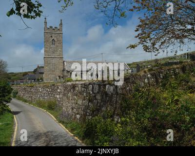 Chiesa di San Levan a San Levan vicino Porthcurno Foto Stock