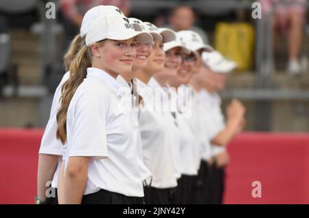 Amburgo, Germania. 14th ago, 2022. Beach Volleyball, Beach Pro Tour, 14 agosto 2022, Stadion am Hamburger Rothenbaum, quasi 150 volontari hanno contribuito all'evento. Credit: Michael Schwartz/dpa/Alamy Live News Foto Stock