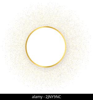 Movimento concettuale dello sfondo, particella d'oro o modello casuale per il design del volantino e punto rotondo per il testo. Illustrazione vettoriale Illustrazione Vettoriale