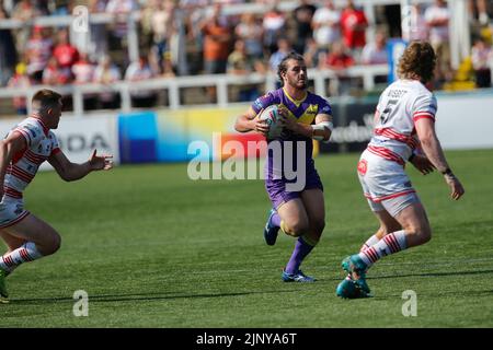 Newcastle, Regno Unito. 08th luglio, 2022. Craig Mullen di Newcastle Thunder in azione durante la partita di campionato TRA Newcastle Thunder e Leigh Centurions a Kingston Park, Newcastle Domenica 14th Agosto 2022. (Credit: Chris Lishman | NOTIZIE MI) Credit: NOTIZIE MI & Sport /Alamy Live News Foto Stock