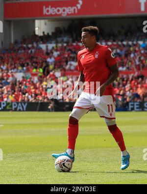 Nottingham, Regno Unito. 14th agosto 2022; il City Ground, Nottingham, Nottinghamshire, Inghilterra; Premier League football, Nottingham Forest contro West Ham : Jesse Lingard di Nottingham Forest Credit: Action Plus Sports Images/Alamy Live News Foto Stock