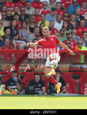 Nottingham, Regno Unito. 14th agosto 2022; il City Ground, Nottingham, Nottinghamshire, Inghilterra; Premier League football, Nottingham Forest contro West Ham : Harry Toffolo di Nottingham Forest Credit: Action Plus Sports Images/Alamy Live News Foto Stock