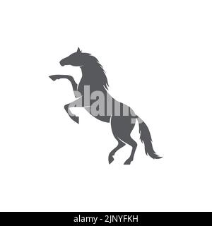 Design realistico del logo Horse silhouette. Pittogramma del cavallo. Vista laterale del cavallo. Illustrazione vettoriale Illustrazione Vettoriale