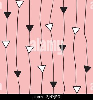 Texture motivo linea senza giunture. Sfondo geometrico con elementi di forma triangolare. Illustrazione Vettoriale