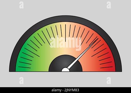 Icona del tachimetro colorata - illustrazione vettoriale Illustrazione Vettoriale