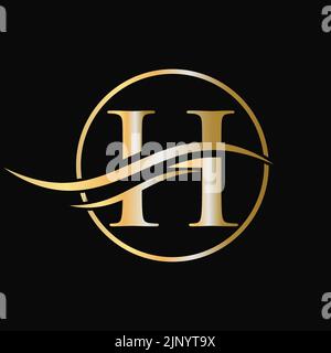 Moderno design originale lettera H logo design, minimalista H Luxury monogramma base iniziale icona vettoriale Illustrazione Vettoriale