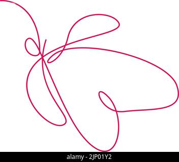 Vettore modello di illustrazione dell'immagine della linea a farfalla Illustrazione Vettoriale