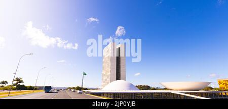 Brasilia, Distretto Federale - Brasile. Aprile, 26, 2022. Il Congresso Nazionale del Brasile. Edificio progettato da Oscar niemeyer. Foto Stock