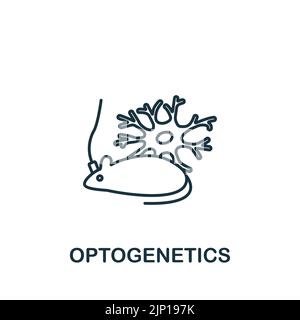 Icona Optogenetics. Icona tecnologia monocromatica Simple Line Future per modelli, web design e infografiche Illustrazione Vettoriale