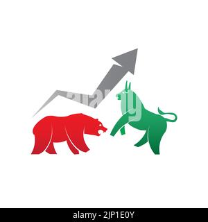 Icona del mercato azionario su sfondo bianco Illustrazione Vettoriale