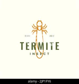 insetti termite linee logo hipster Illustrazione Vettoriale