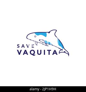 pesce vaquita astratto logo design Illustrazione Vettoriale