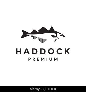 logo isolato di pesce haddock Illustrazione Vettoriale