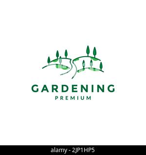 linee astratto giardinaggio agricoltura logo Illustrazione Vettoriale