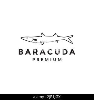 linee pesce barracuda logo design Illustrazione Vettoriale